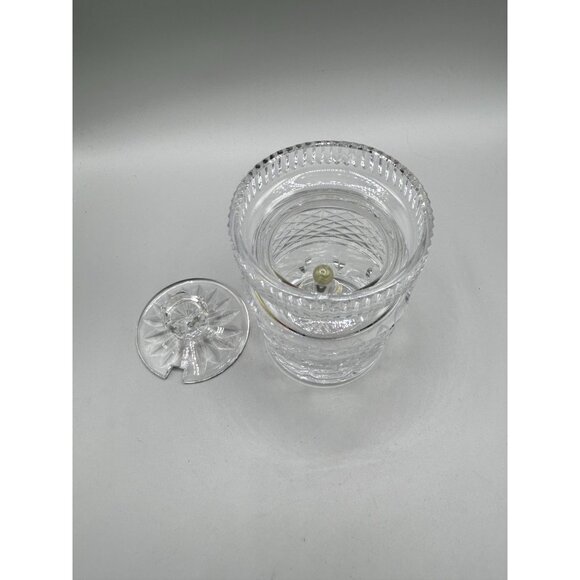 Vintage Waterford Castlemaine Cut Crystal Jam Jar with Spoon Clear Condiment Jar - Picture 5 of 9